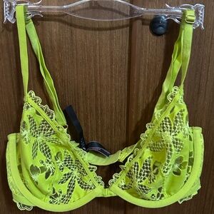 Victoria's Secret Fishnet Lace Peekaboo Low-Cut Demi Bra 34C
